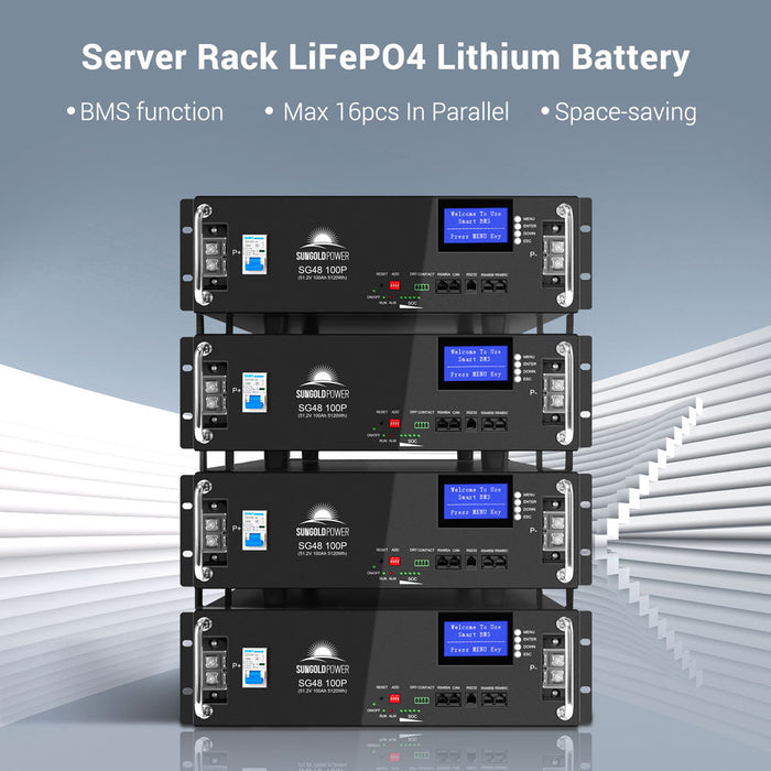 Sungold Power 2 X 48V 100AH Server Rack LIFEPO4 Lithium Battery SG48100P