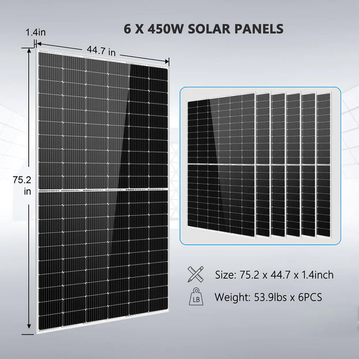 Sungold Power Solar Kit 5000w 48v 120v Output 10.24kwh Lithium Battery 2700 Watt Solar Panel Sgk-5pro