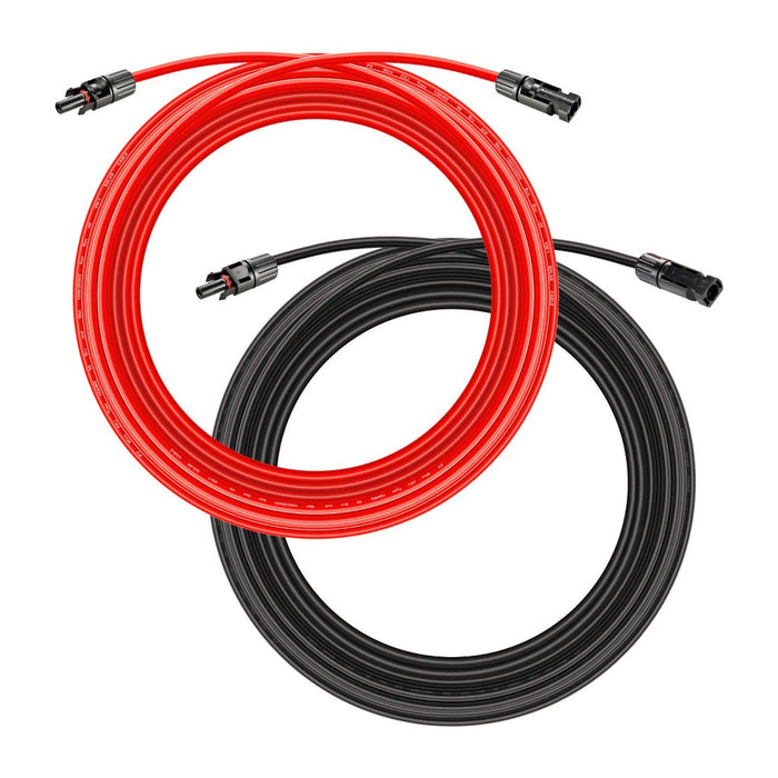 Rich Solar 10 Gauge Solar Panel Extension Cable with Male and Female Solar Connector Ends and Parallel Connectors | Pair of 10AWG Red and Black Extension Wire and Parallel Connectors