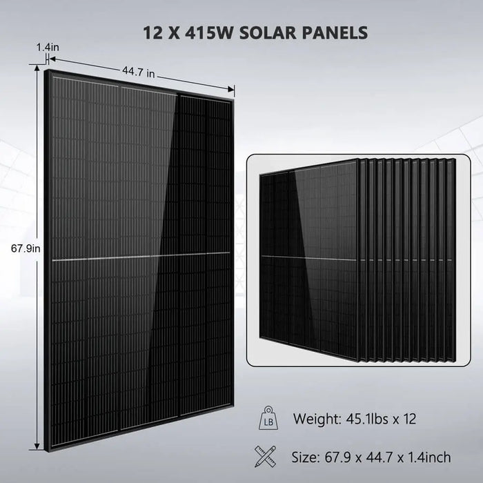 Sungold Power Off Grid Solar Kit 10000W 48VDC 120VAC/240V 20.48KWH Powerwall Lithium Battery 12 X 415 Watts Solar Panels SGM-10M2T.   At  Generation Eco Store