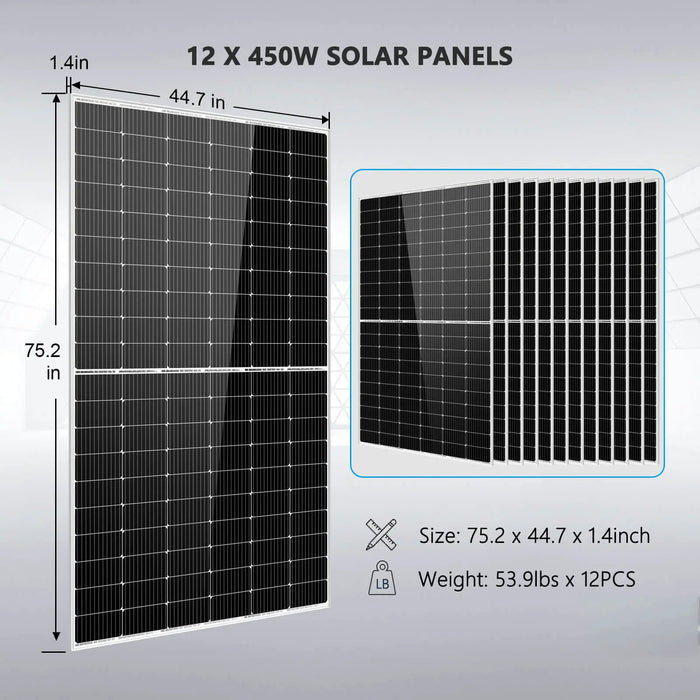 Sungold Power Off Grid Solar Kit 10000W 48VDC 120V/240V LIFEPO4 20.48KWH Lithium Battery 12 X 450 Watts Solar Panels SGR-10K2M.   At  Generation Eco Store