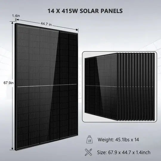 Sungold Power Off-Grid Solar Kit 8000W 48VDC 120V/240V LifePo4 10.24KWH Lithium Battery 8 X 415 Watts Solar Panels SGR-8K10E.   At  Generation Eco Store