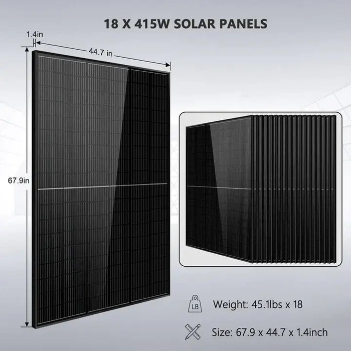 Sungold Power Off-Grid Solar Kit 15000W 48VDC 120V/240V LifePo4 20.48KWH Lithium Battery 18 X 415 Watts Solar Panels SGR-15K20E.   At  Generation Eco Store