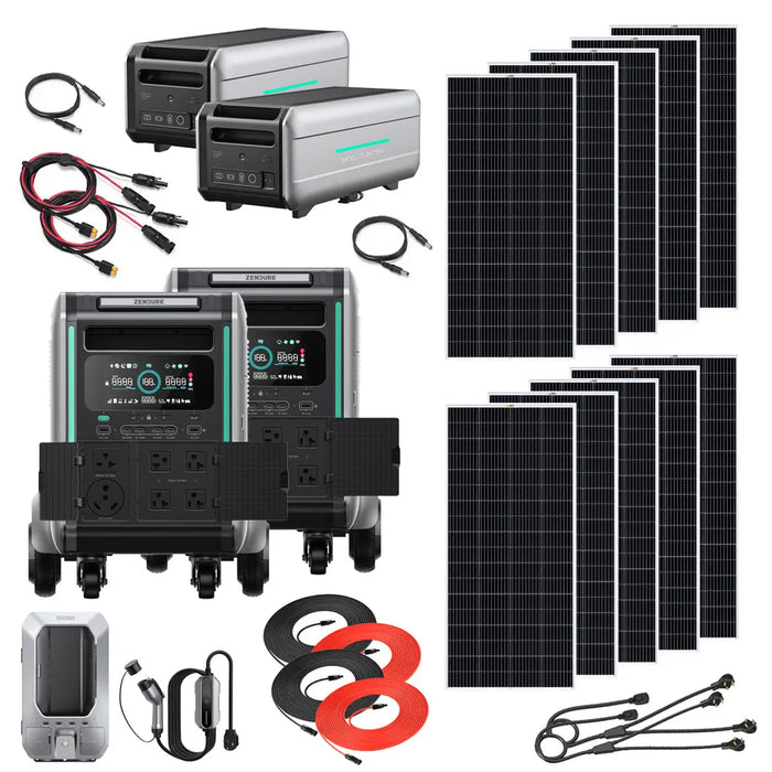 Zendure SuperBase V4600 7200W 120/240V Portable Power Station Kit | 18.4kWh Lithium Battery Bank| 8 x 200 Watts Rigid Solar Panels.   At  Generation Eco Store