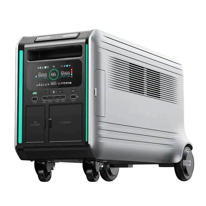 Zendure SuperBase V6400 7200W 120V/240V Portable Power Station Kit | 25.6kWh Lithium Battery Bank | 8 x 335W Solar Panels (2,680W).   At  Generation Eco Store