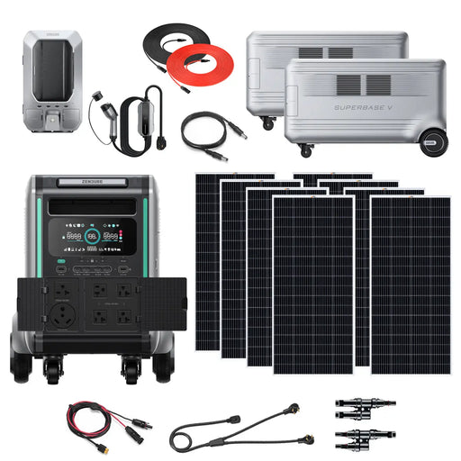 Zendure SuperBase V4600 3600W 120/240V Power Station Kit | 13.8kWh Total Lithium Battery Bank | 8 x 200W 12V Rigid Mono Solar Panels.   At  Generation Eco Store