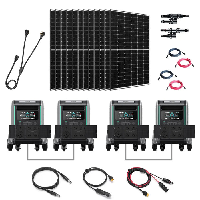 Zendure SuperBase V4600 3600W 120/240V Power Station Kit  | 18.4kWh Lithium Battery Bank | 12 x 335W Solar Panels.   At  Generation Eco Store