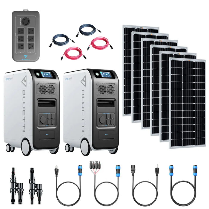 BLUETTI EP500 Pro 10,200Wh/6,000W 120/240V Power Station Kit | 6 x 200 Watt 12V Rigid Mono Solar Panels | Whole Home Backup.   At  Generation Eco Store