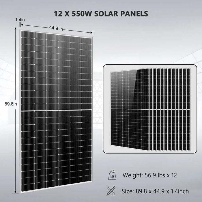 Sungold Power Off Grid Solar Kit 12 X 550 Watts Solar Panels 25.6KWH Lithium Battery 10KW Solar Inverter 48VDC 120V/240V SGR-10K25S.   At  Generation Eco Store