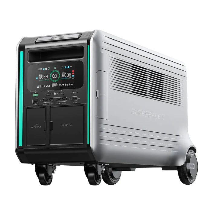 Zendure SuperBase V4600 7,200W 120/240V Portable Power Station Kit | 9.2kWh Total Lithium Battery Bank | 6 x 200W 12V Mono Solar Panels