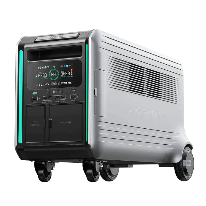 Zendure SuperBase V6400 3,600W 120/240V Power Station Kit  | 12,8kWh Lithium Battery Bank | 200W Rigid Monocrystalline Solar Panels