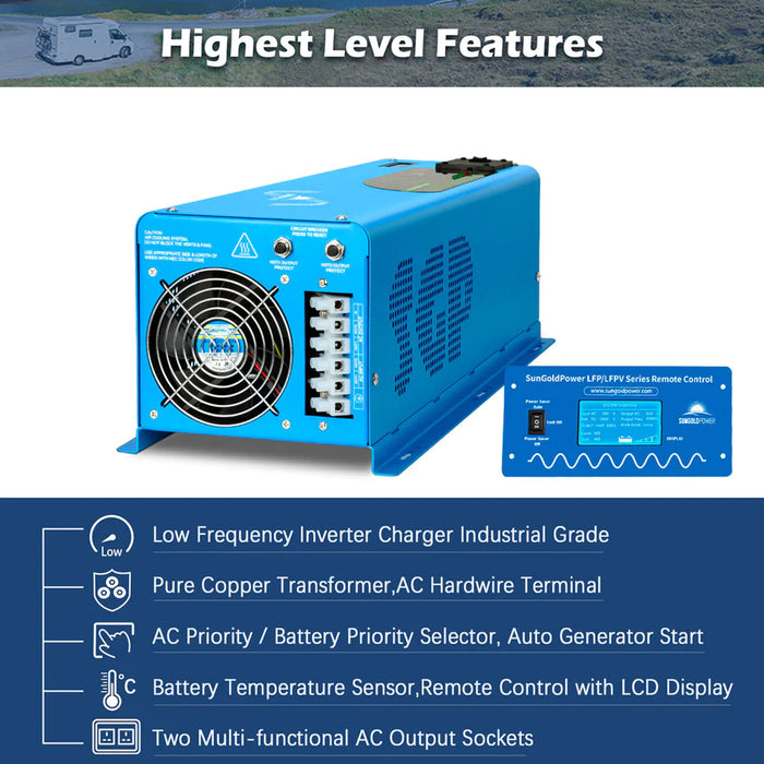 Sungold Power 6000W DC 48V Split Phase Pure Sine Wave Inverter With Charger UL1741 Standard