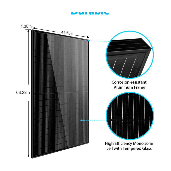 Sungold Power Off-Grid Solar Kit 6500W 48VDC 120VAC 5.12KWH Powerwall Lithium Battery 4 X 370 Watts Solar Panels SGM-655M