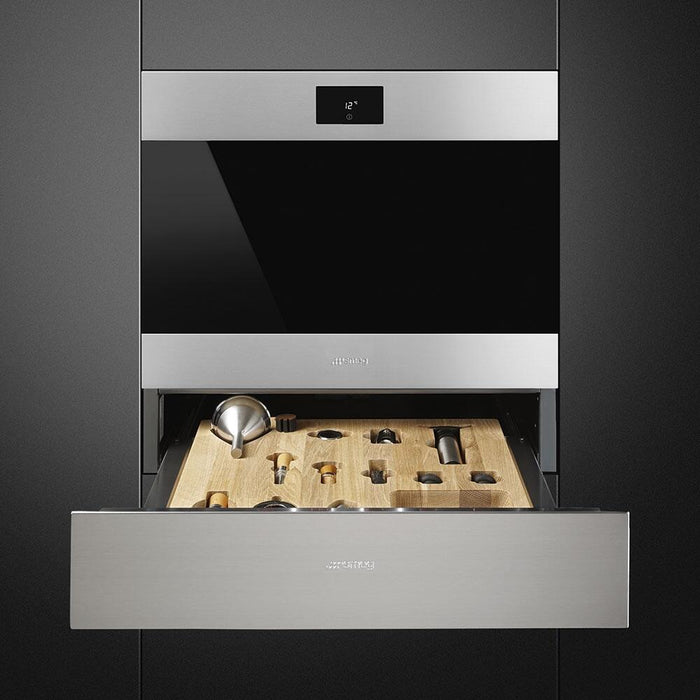 Smeg CVIU318LX 24" Built-In Single Zone Wine Cooler with 18 Bottle Capacity, Left Hinge in Stainless Steel