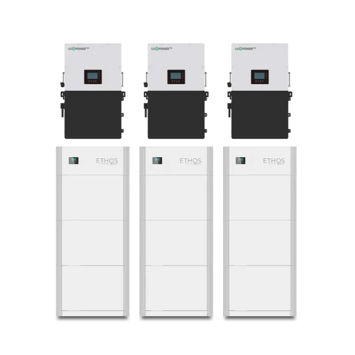 Big Battery - 48V 46.1kWh Ethos Power System With 9x Batteries + 3x 12kW inverter.   At  Generation Eco Store