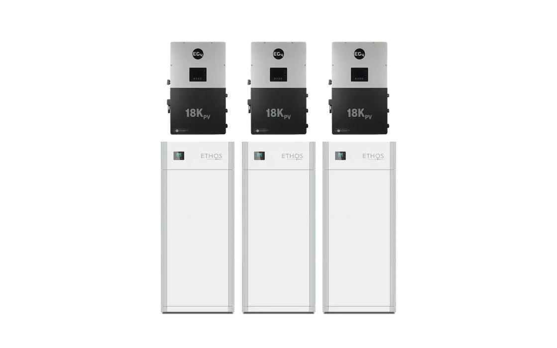 Big Battery - 48V 46.1kWh Ethos Power System With 9x Batteries + 3x 18kW inverter.   At  Generation Eco Store
