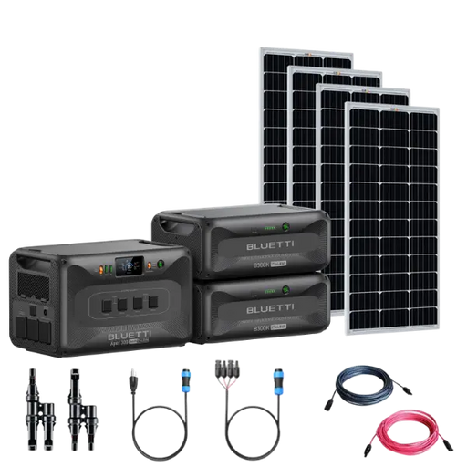 Bluetti Apex 300 5,400Wh 3,800W Portable Power Kit | 200 Watt 12V Rigid Mono Solar Panels | Complete Solar Kit.  2 (5528 Wh) / 4 (800W) At  Generation Eco Store