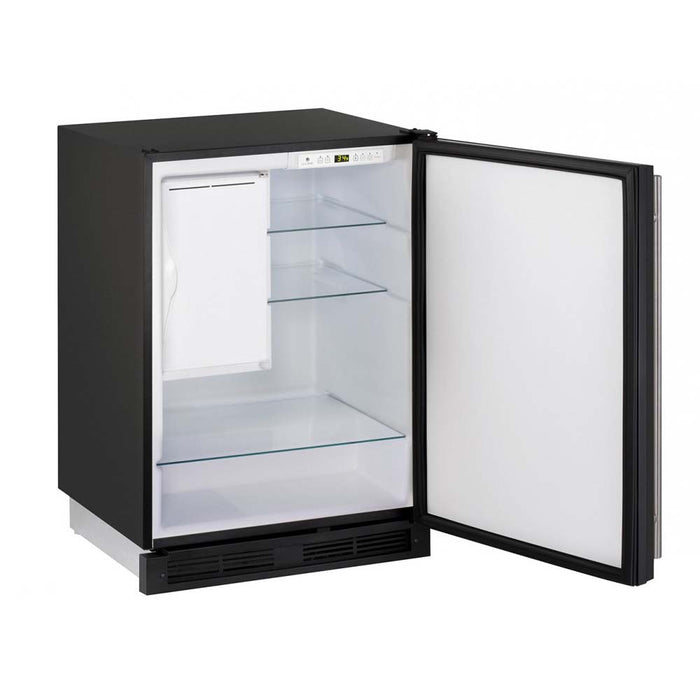 U-Line Combo Refrigerator & Ice Maker - Black Cabinet with Black Door