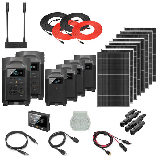 Ecoflow Delta Pro - 21.6kWh and 2,680 Watts of Solar Panels | Total Solar Generator kit.   At  Generation Eco Store