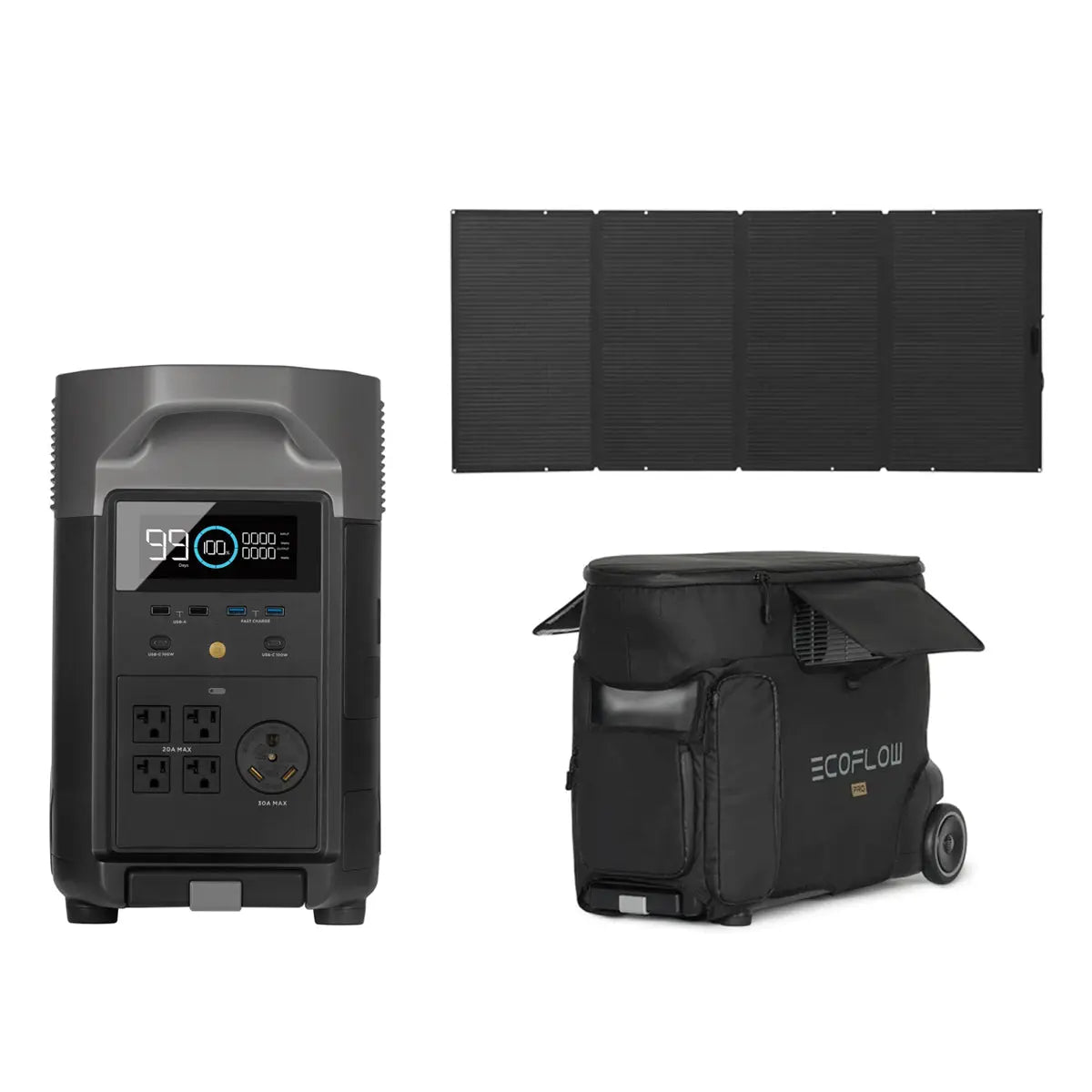 ecoflow delta pro 3 price Ecoflow Delta Pro 3.6kW 3.6kWh | 160 Watt Solar Panel