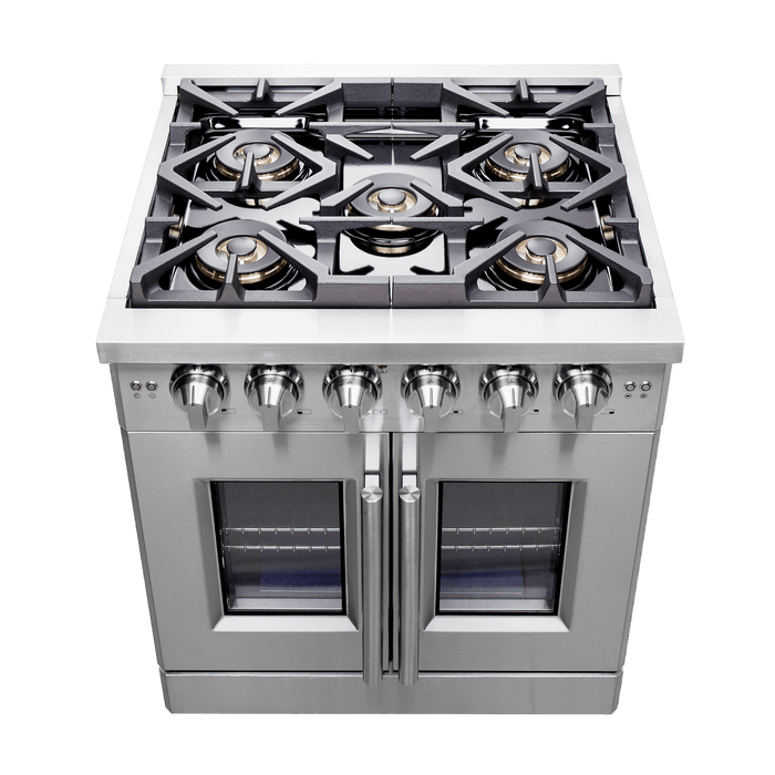 Forno Capriasca 30" Professional Gas Range With French Door And 5 Sealed Burners