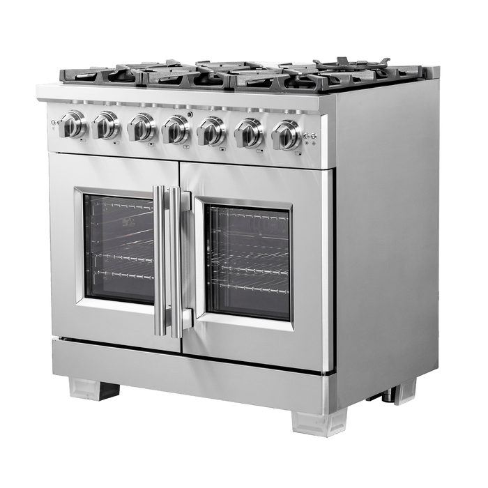 Forno 36" Professional Gas Range With French Door And 6 Sealed Burners