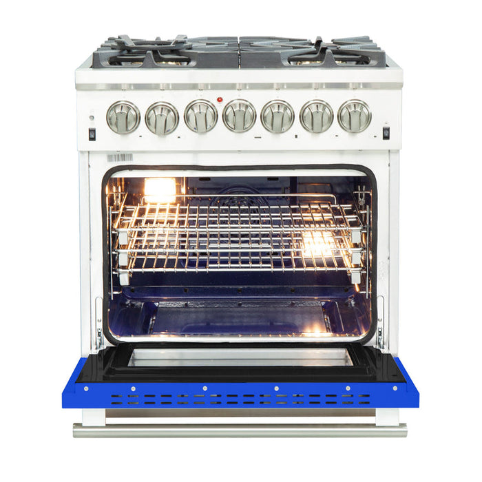 Forno 30 Inch Professional Freestanding Dual Fuel Range in Blue