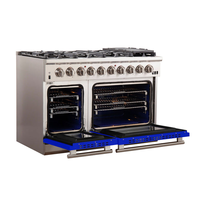 Forno Capriasca 48" Professional Freestanding Gas Range in Blue