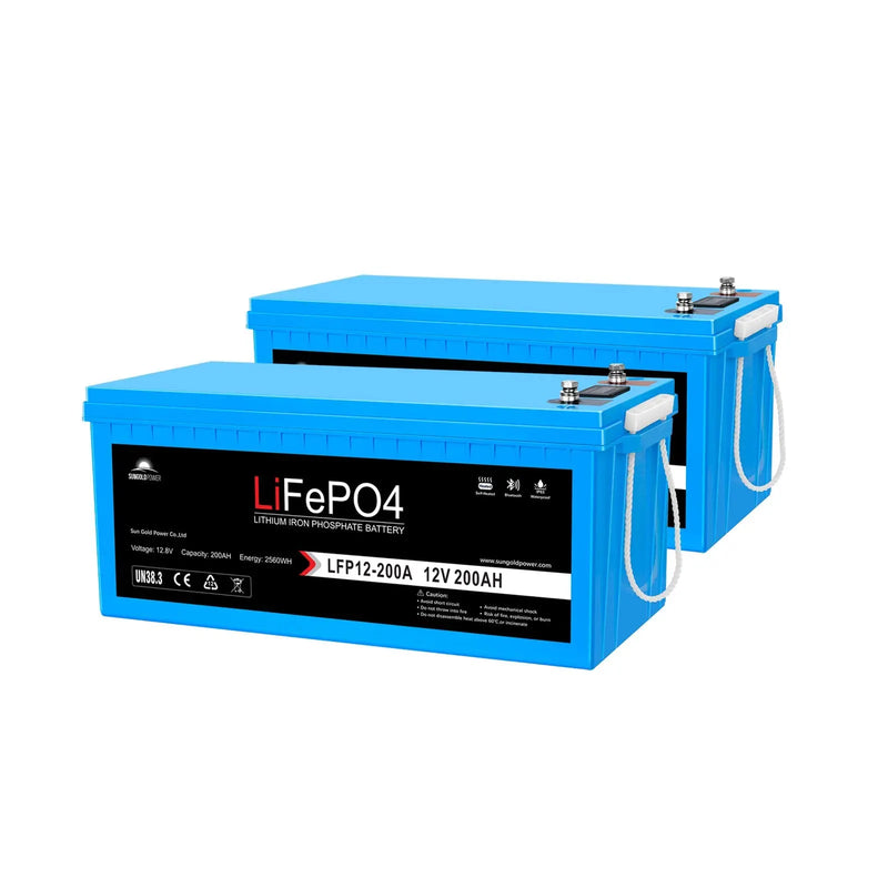 Sungold Power 2 X 12V 200AH LIFEPO4 Deep Cycle Lithium Battery Bluetooth / Self-Heating / IP65.   At  Generation Eco Store