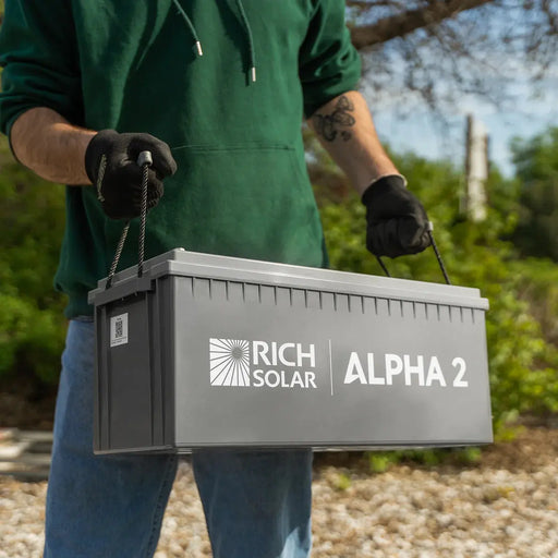 Rich Solar ALPHA 2 12V 200Ah LiFePO4 (Lithium Iron Phosphate) Battery w/ Internal Heat Technology and Bluetooth.   At  Generation Eco Store