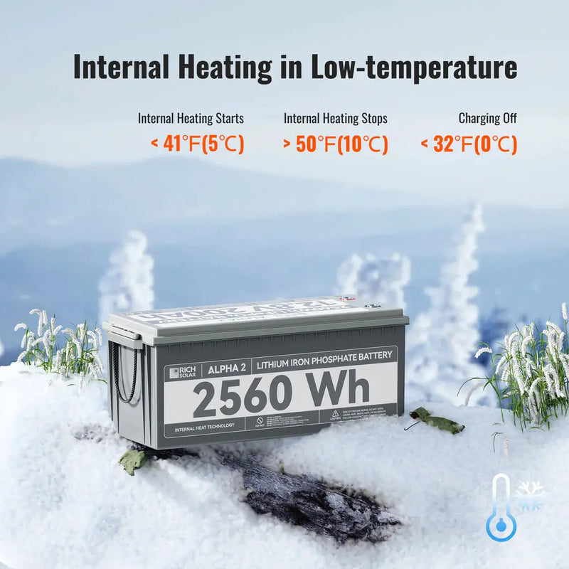 Rich Solar ALPHA 2 12V 200Ah LiFePO4 (Lithium Iron Phosphate) Battery w/ Internal Heat Technology and Bluetooth.   At  Generation Eco Store