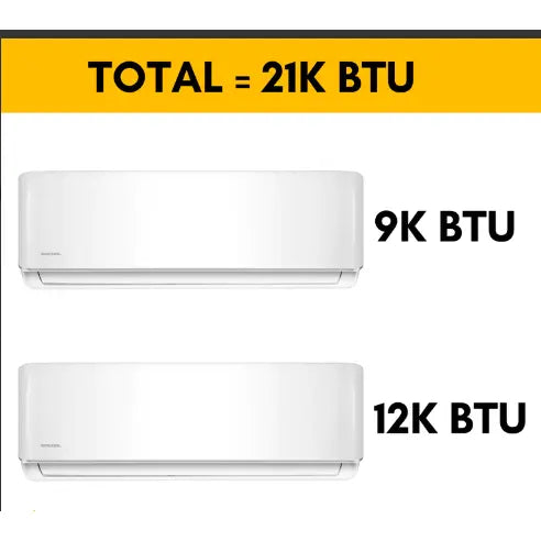 MRCOOL DIY Mini Split - 21,000 BTU 2 Zone Ductless Air Conditioner and Heat Pump with 25 ft. Install Kit.   At  Generation Eco Store