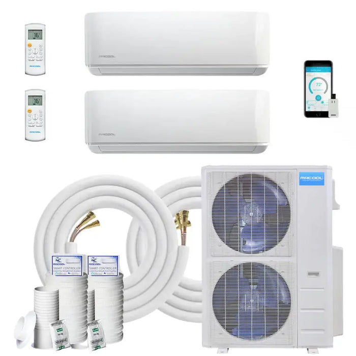 MRCOOL DIY Mini Split - 24,000 BTU 2 Zone Ductless Air Conditioner and Heat Pump with 25 ft. Install Kit.   At  Generation Eco Store