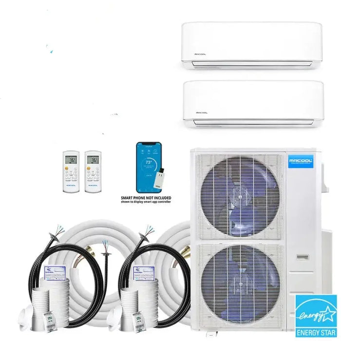 MRCOOL DIY Mini Split - 48,000 BTU 2 Zone Ductless Air Conditioner and Heat Pump with 25 ft. Install Kit.   At  Generation Eco Store