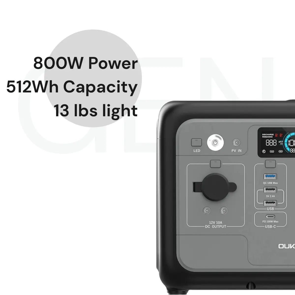 OUKITEL P800 Portable Power Station 800W 512Wh.   At  Generation Eco Store