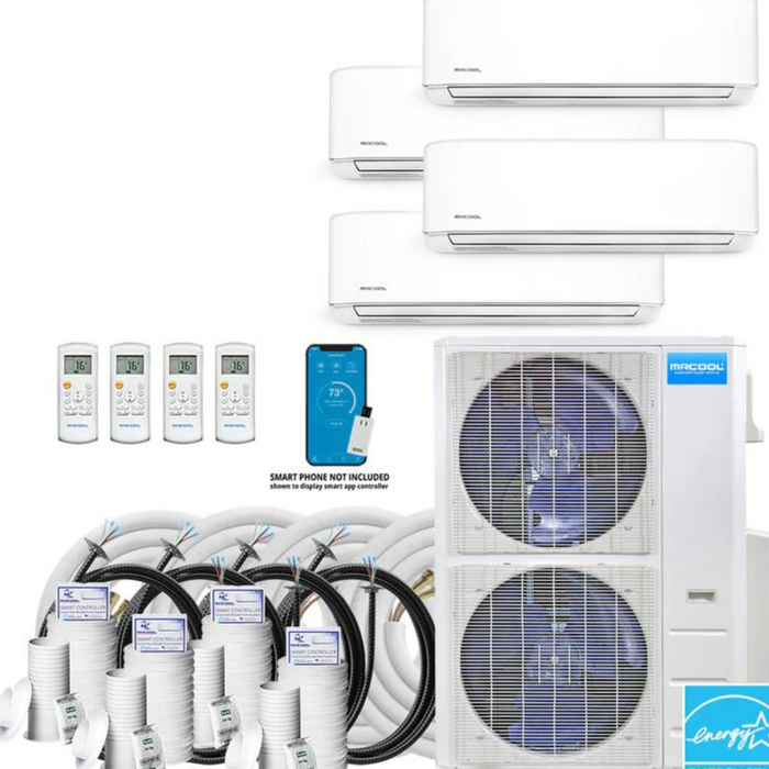MRCOOL DIY Mini Split - 48,000 BTU 4 Zone Ductless Air Conditioner and Heat Pump with 25 ft. Install Kit.