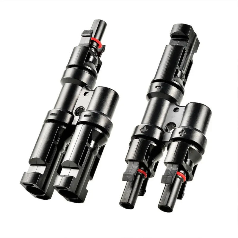 Rich Solar 10 Gauge Solar Panel Extension Cable with Male and Female Solar Connector Ends and Parallel Connectors | Pair of 10AWG Red and Black Extension Wire and Parallel Connectors - Generation Eco Store