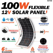 Rich Solar Mega 100 Watt Flexible Solar Panel.   At  Generation Eco Store
