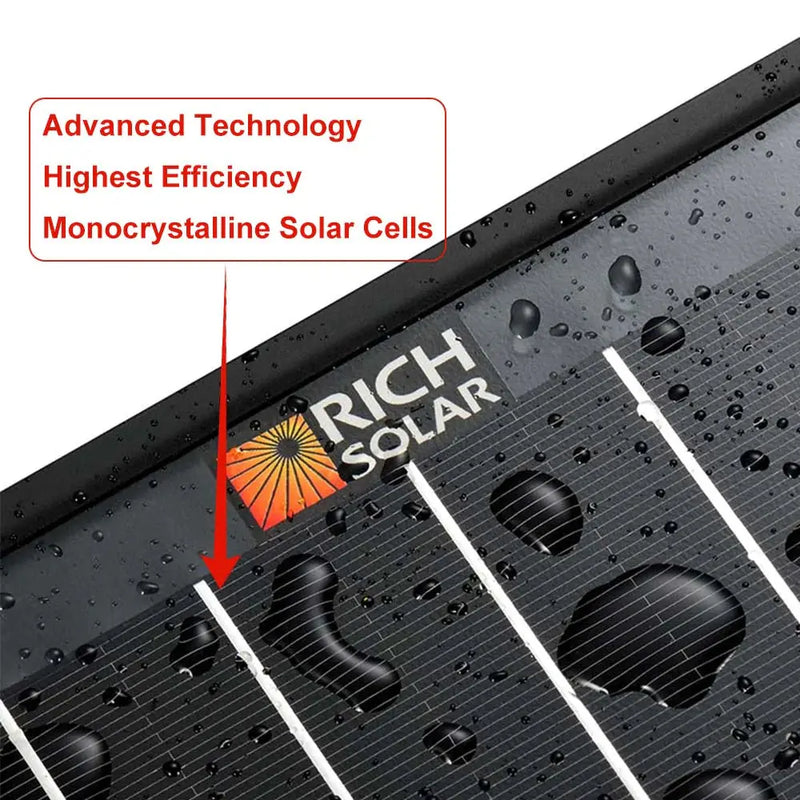 Rich Solar Mega 100 Watt ONYX Solar Panel Black.   At  Generation Eco Store