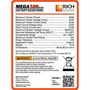 Rich Solar Mega 100 Watt ONYX Solar Panel Black.   At  Generation Eco Store