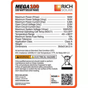Rich Solar Mega 100 Watt Solar Panel.   At  Generation Eco Store