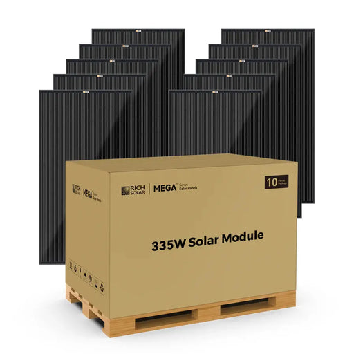 Rich Solar Mega 335 Watt 24 Volt Solar Panel.  10-Panels At  Generation Eco Store