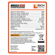 Rich Solar Mega 335 Watt 24 Volt Solar Panel.   At  Generation Eco Store
