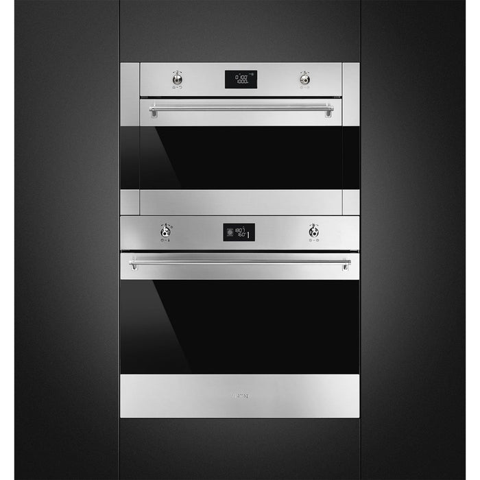Smeg SFU7302TVX 27" Stainless Steel and Smart-Black Glass Electric Single Wall Oven