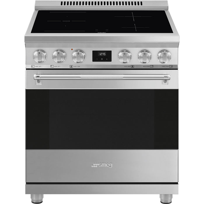 Smeg SPR30UIMX Professional Series 30" Induction Electric Freestanding Range in Stainless Steel