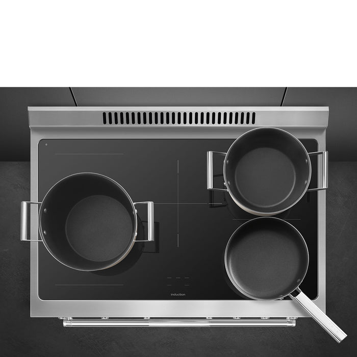 Smeg SPR36UIMX Professional Series 36" Induction Electric Freestanding Range in Stainless Steel