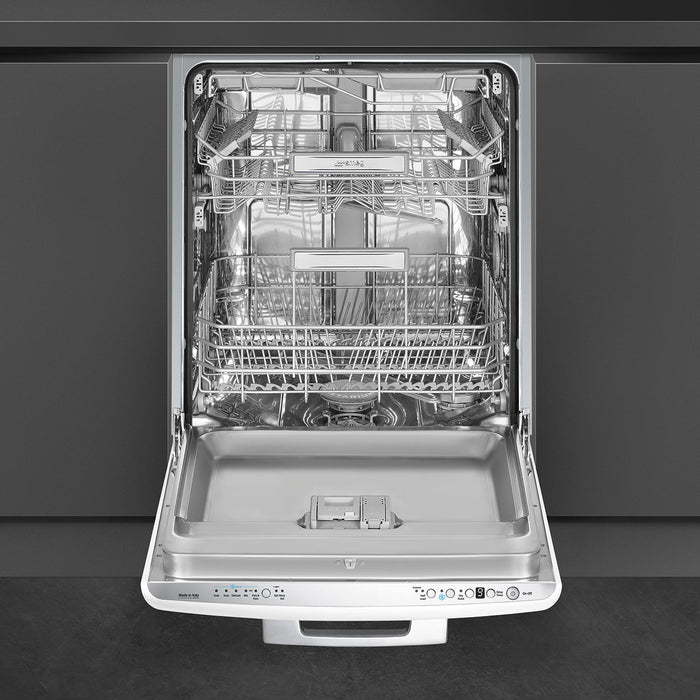 Smeg STU2FABWH2 50s Retro Style Series 24" White Built-In Fully Integrated Dishwasher