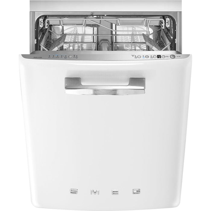 Smeg STU2FABWH2 50s Retro Style Series 24" White Built-In Fully Integrated Dishwasher