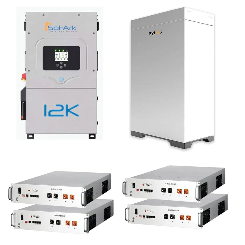 Sol-Ark 12K Inverter + Pytes LFP Battery + Pytes Indoor Cabinet Bundle (Sol-Ark-12K, E-box-48100R, Forest RB).   At  Generation Eco Store