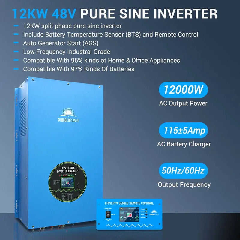 Sungold Power 12kW 48V Split Phase Pure Sine Ware Inverter Charger.   At  Generation Eco Store